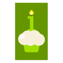 Cute Cupcake with Birthday Candle bookmark Business Card Templates