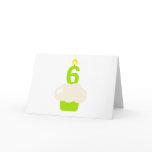 Cute Cupcake with Birthday Candle Greeting Card