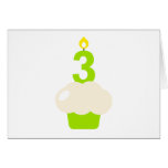 Cute Cupcake with Birthday Candle Greeting Cards
