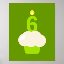 Cute Cupcake with Birthday Candle Poster