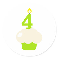 Cute Cupcake with Birthday Candle Sticker