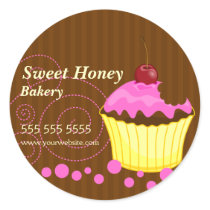 Cute Cupcake With Cherry Bakery Stickers