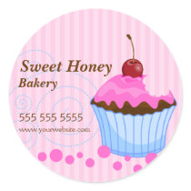 Cute Cupcake With Cherry Bakery Stickers