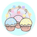 cute cupcakes and stars stickers
