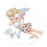 Cute Cupid Angel with Love Arrow by Al Rio stickers
