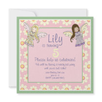 Cute Custom Angel Fairy Birthday Party Invites