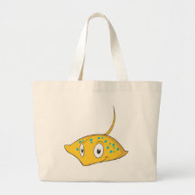 Cute Custom Stingray Cartoon Shirt Tote Bags