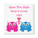 Cute Customisable Cartoon Cats Save The Date magnets