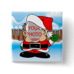 Cute Customisable Photo Santa's little helper buttons