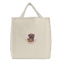 Cute Customisable Pug Puppy Tote Bag embroidered bags