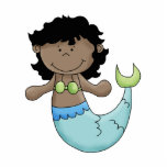Cute Dark Skin Mermaid Girl Fish Design photo sculptures