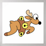 Cute Dashing Christmas Reindeer posters