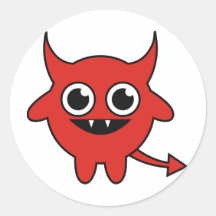 Cute Devil Round Stickers