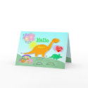 Cute Dino Hello Name 3D Cut & Fold Craft Card