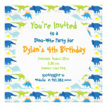 Cute Dinosaur Birthday Party Invitation Templates