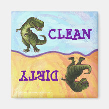 Cute Dinosaur Clean / Dirty Dishwasher Magnet
