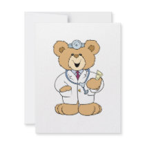 Cute Doctor Teddy Bear Personalized Invite