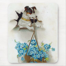 Cute Dog and Shoe Birthday Greetings Mouse Mat