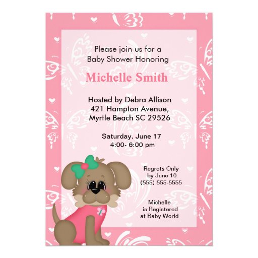 Cute Dog Baby Shower Invitations