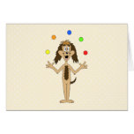 Cute Dog Cartoon. Clever Dog Juggling. Custom cards