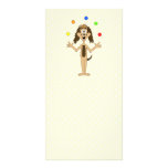 Cute Dog Cartoon. Clever Dog Juggling. Custom photo cards