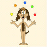Cute Dog Cartoon. Clever Dog Juggling. Custom photo sculptures