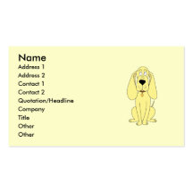 Cute Dog Cartoon. Yellow Hound. Business Card