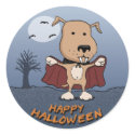 Cute dog Halloween stickers: Count Barkula