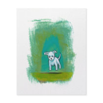 Cute dog little white puppy floating fun happy art