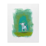 Cute dog little white puppy floating fun happy art flyers