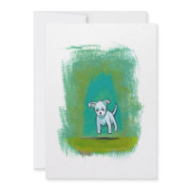 Cute dog little white puppy floating fun happy art