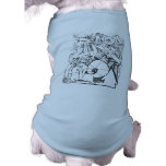 Cute Dog shirt with graffiti sketch pet clothing