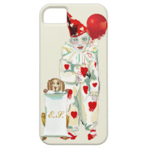 Cute dog with clown monogram iPhone 5 case
