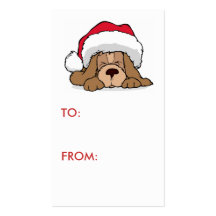 Cute Doggy Holiday Gift Tag Business Cards