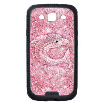 Cute dolphin, glitter pink photo print