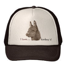 Cute donkey drawing realist animal art hat