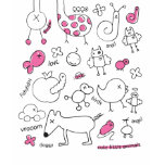 Cute doodle t-shirt with fantasy animal print