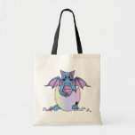 Cute Dragon Baby in Cracked Egg - Blue / Purple Tote Bags