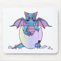 Cute Dragon Baby in Cracked Egg - Blue / Purple