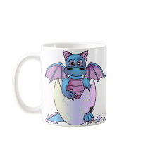 Cute Dragon Baby in Cracked Egg - Blue / Purple Mug