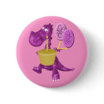 Cute Dragon Cupcake Button Pin Party Favour