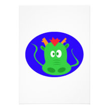 Cute Dragon Face Personalized Invite