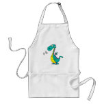 cute dragon puffing smoke rings cartoon aprons