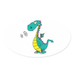cute dragon puffing smoke rings cartoon stickers