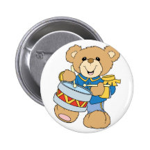 Cute Drummer Teddy Bear Pins