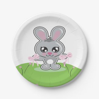 Cute Easter Bunny 7 Inch Paper Plate