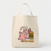 cute eat beef burger piggy pig cartoon bags