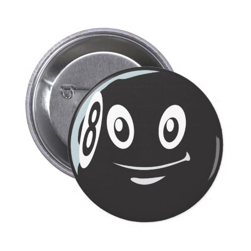 Cute Eight 8 Ball Billiard Cartoon Pins