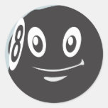 Cute Eight 8 Ball Billiard Cartoon Stickers