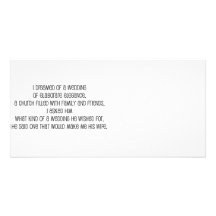 Cute, "Elaborate Wedding" quote design Personalised Photo Card